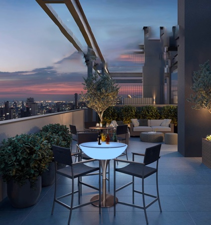 Стол светящийся квадратный на металическом основании 60х60х56 Стол светящийся квадратный на металическом основании 60х60х56